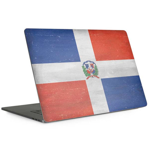 Dominican Republic Flag Distressed MacBook Skins